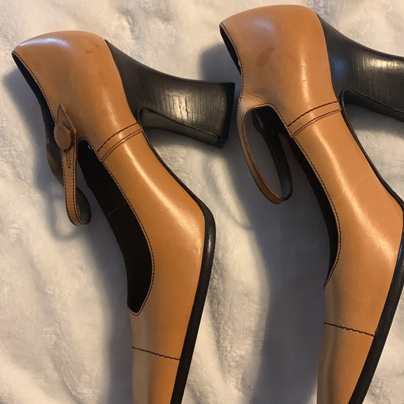 Prada Womens Tan Leather Heels Size 7 - Picture 4 of 7